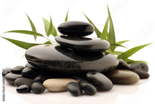 hot stone massage isolated on white background. Generated by AI