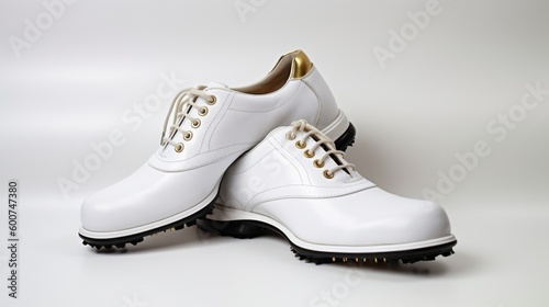 Golf shoes isolated on white background. Generative AI