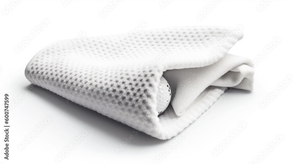 Golf towel isolated on white background. Generative AI Golf towel isolated on white background. Generative AI