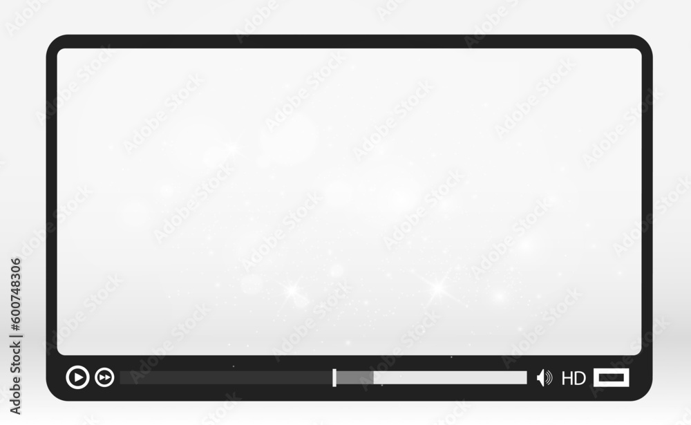 Video media player. Interface for web and mobile applications. Vector illustration, EPS10.	
