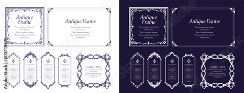 Wallpaper Mural 高級感のあるビンテージ調のフレームデザインセット　罫線　枠　ウエディング　ビンテージ　アンティーク	 Torontodigital.ca