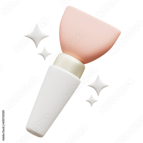 3d make up brush, beauty cosmetic icon illustration