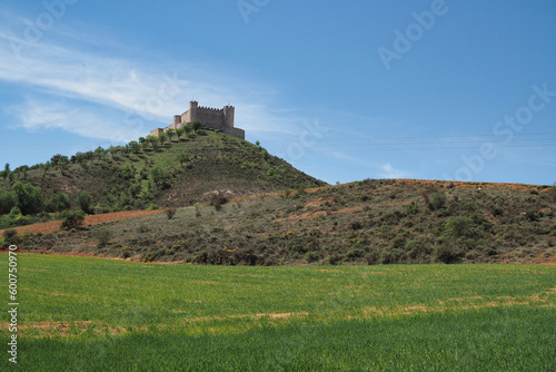 lovely view of jadraque castle on the hill