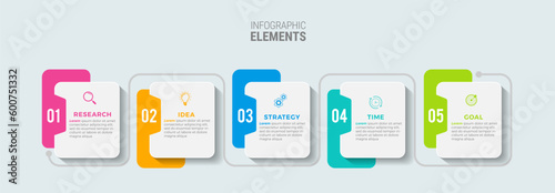 Business infographic template design icons 5 options or steps

