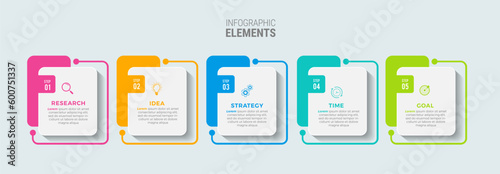 Business infographic template design icons 5 options or steps