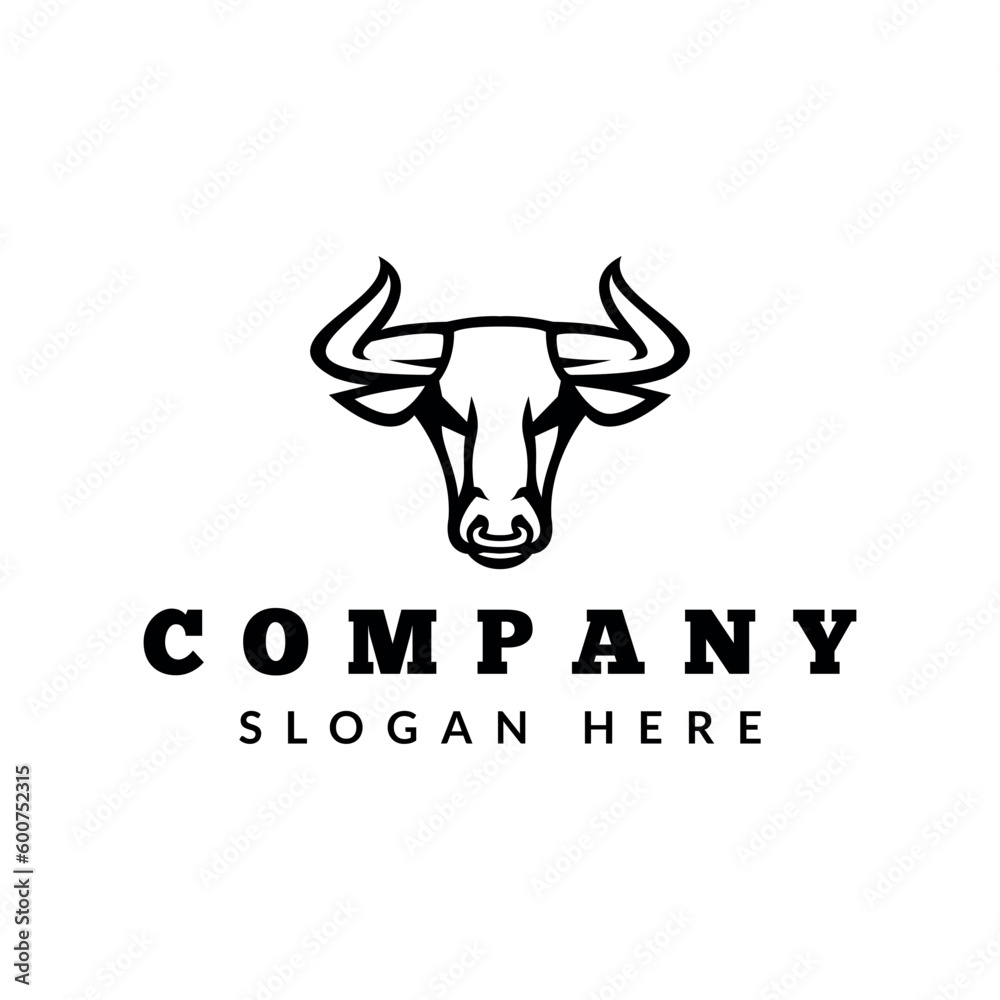 bull head logo icon vector illustration bull head logo icon vector illustration
