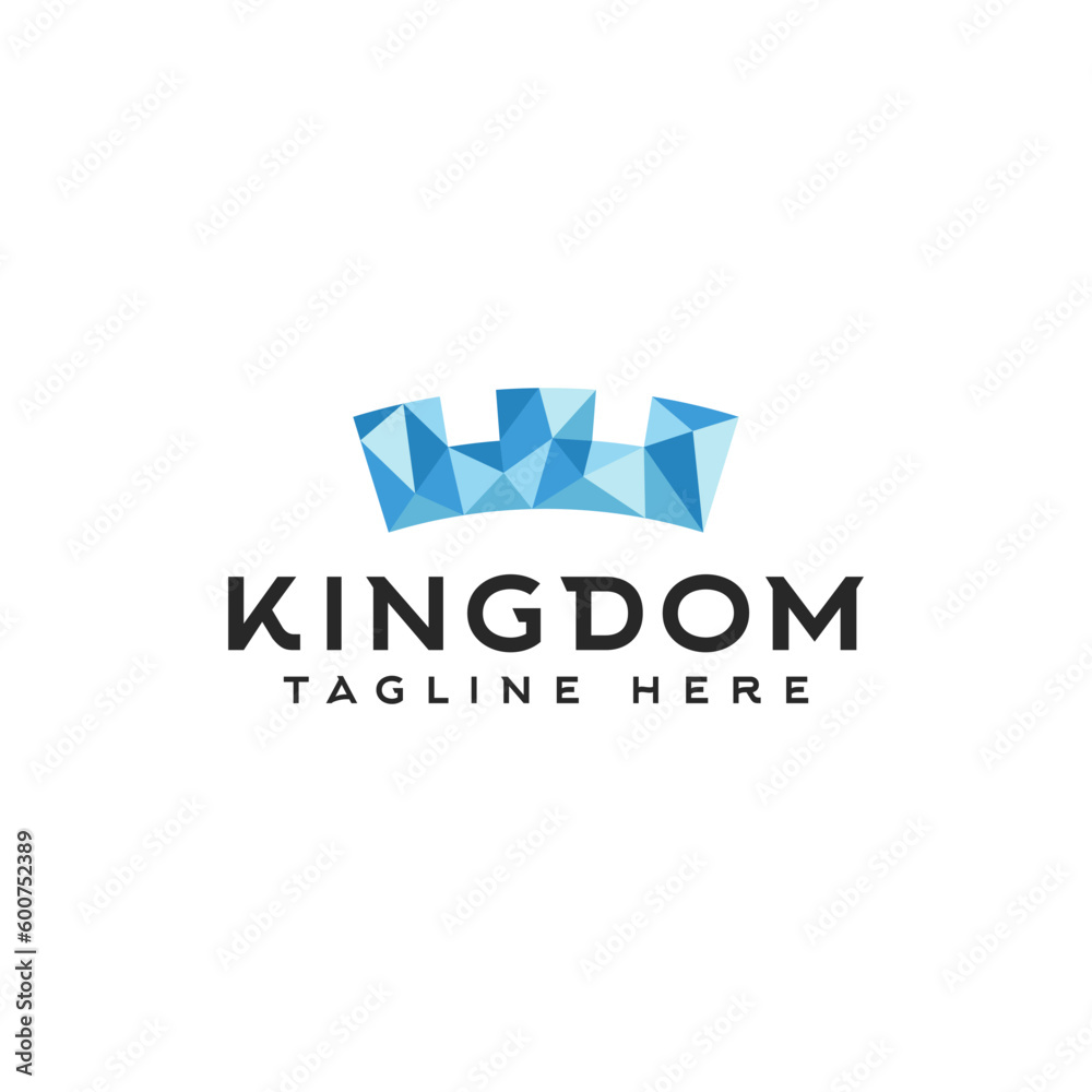 geometric modern crown iconic logo design vector illustration. low poly king crown logo business vector design template with future, elegant and luxury styles.