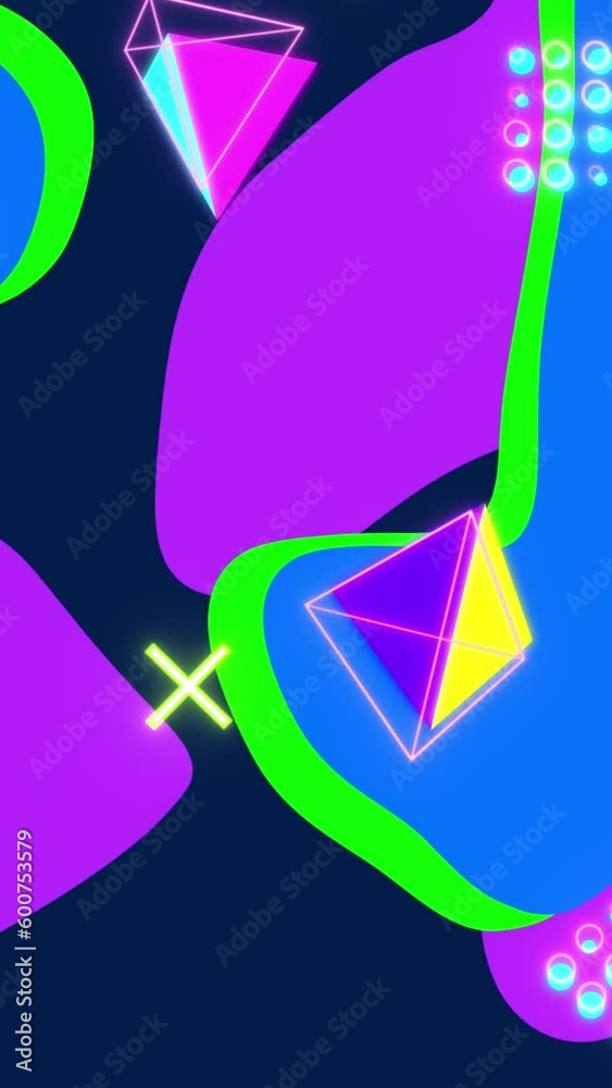 Abstract animated background with neon colors.