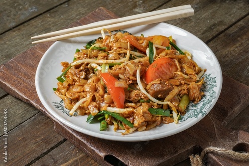Asian food fried noodles 