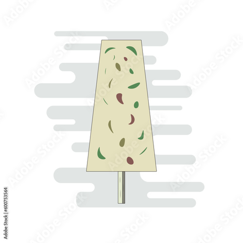 Kulfi Icecream - color minimal Illustration.