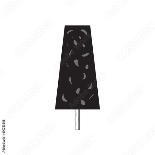 Kulfi Icecream - black and white minimal Illustration.