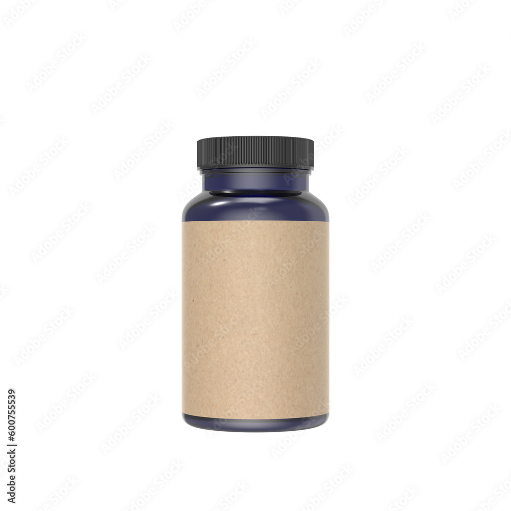 Medicine bottle 3d render mockup on a Transparent Background