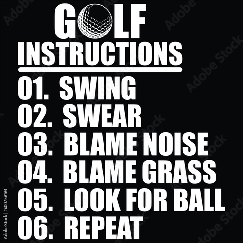 Golf Instructions T-Shirt Design