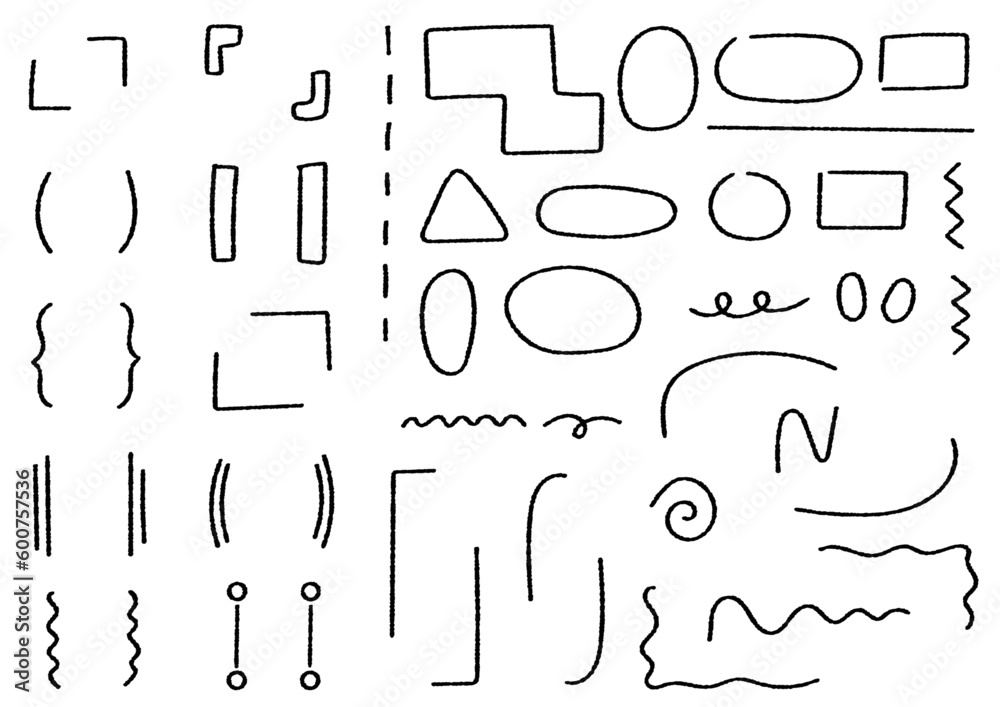 手描きの括弧・装飾のセット 手描きの括弧・装飾のセット