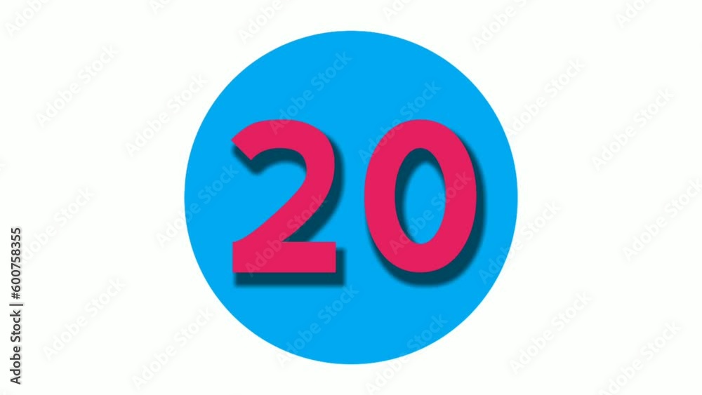 Number twenty 20 cartoon animation on white background,4k cartoon video number motion graphics for video element Number twenty 20 cartoon animation on white background,4k cartoon video number motion graphics for video element
