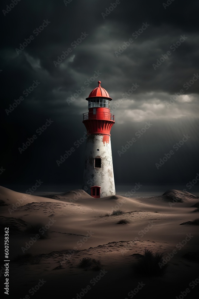 Lighthouse in the desert, Generative AI