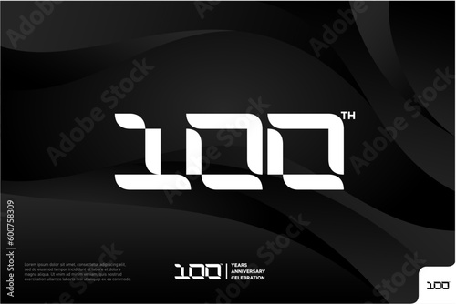 Number 100 logo icon design, 100th birthday logo number, anniversary 100
