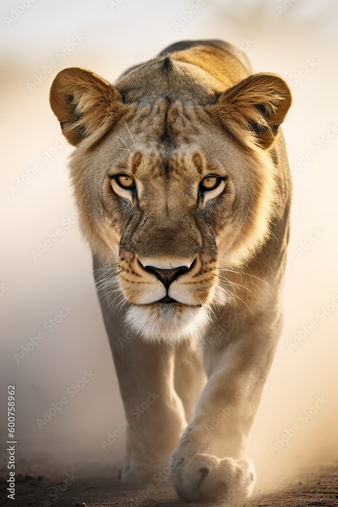 Close up portrait of a lion, Generative AI