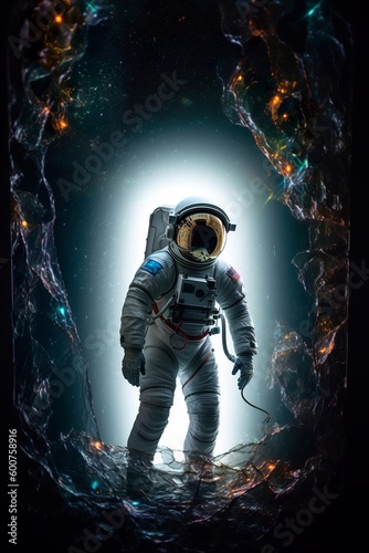 Astronaut at the gateway to another dimension, Generative AI