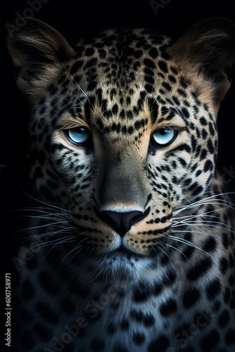 Close up portrait of a leopard  Generative AI