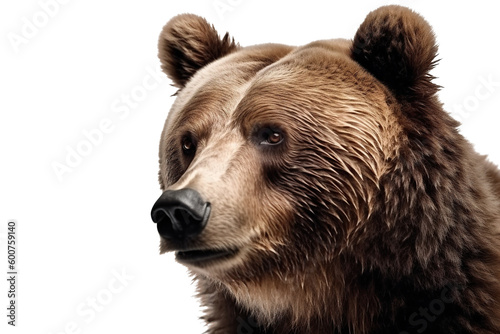 Big brown bear portrait cut out