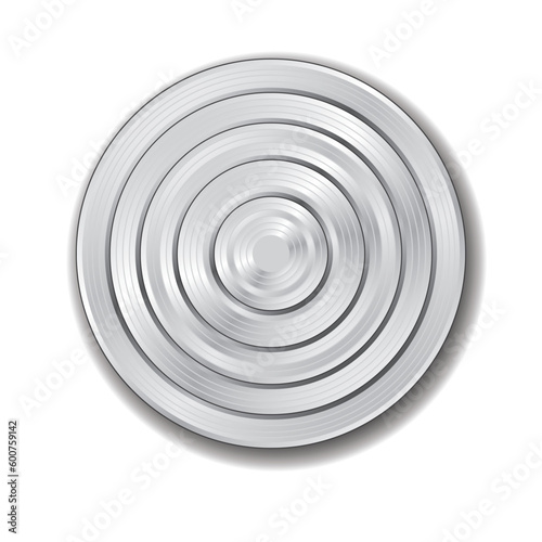 technology button template with metal texture