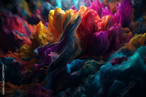 Colorful, twisted abstract design. Generative AI © Octavio