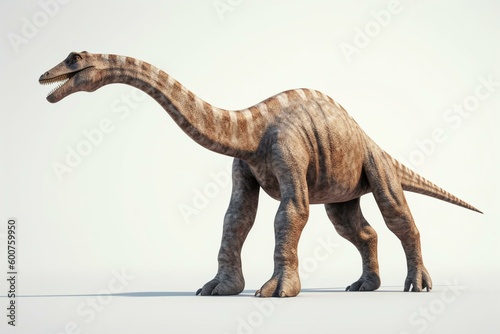 3D Alamosaurus rendering on white background. Generative AI
