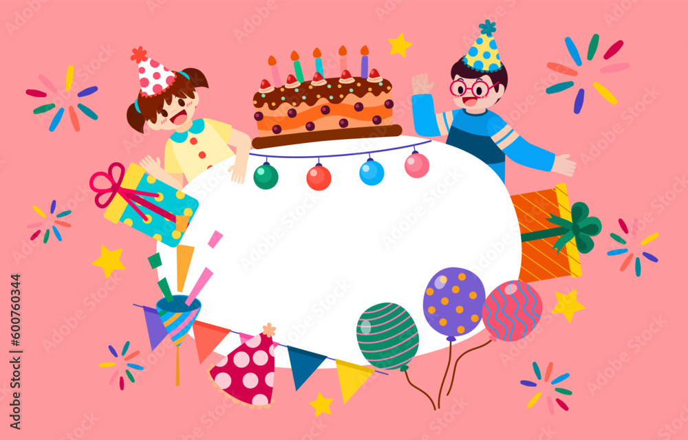 Obraz premium Funny children let to party vector