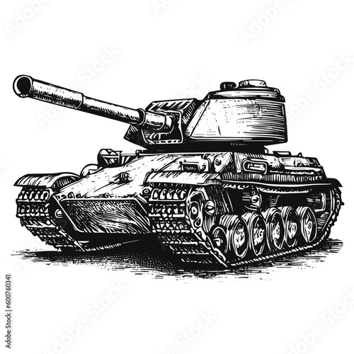 battle tank military sketch	
