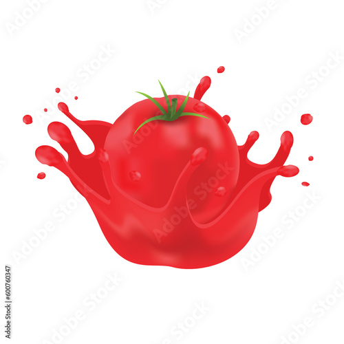 tomato with juice splash