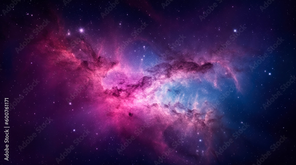 Naklejka premium Starry Night Sky in Deep Blue - Captivating image of a night sky full of stars in a beautiful deep blue hue, perfect for backgrounds, astronomy, and nature-related projects
