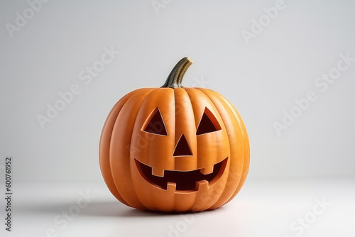 Halloween Pumpkin isolated on white background, AI