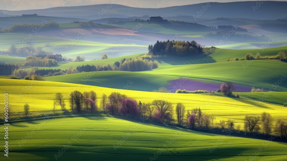 paysage de campagne au printemps