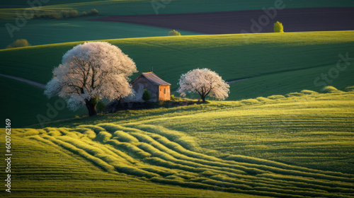 paysage de campagne au printemps