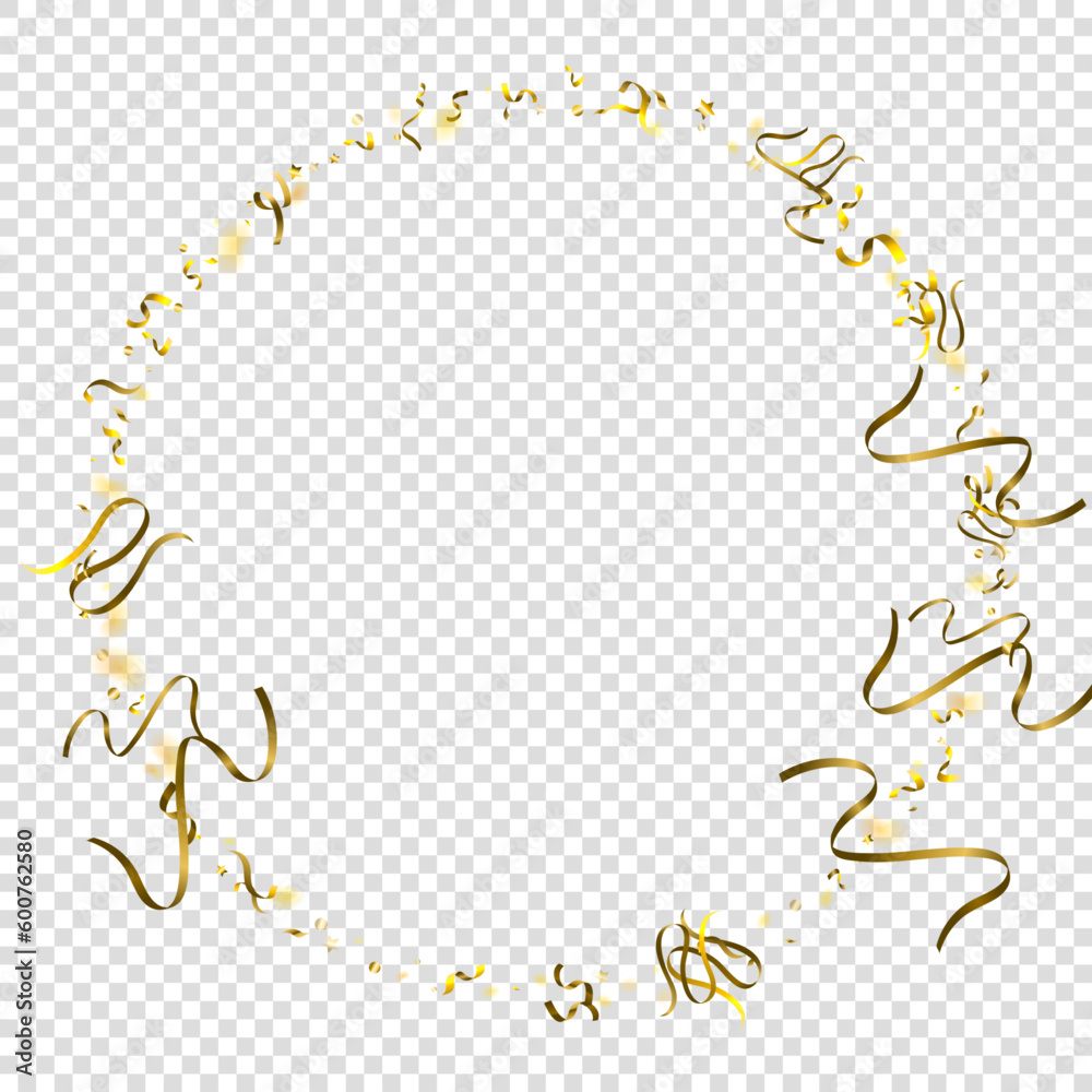 tinsel holiday Gold Foil serpentine ribbon star