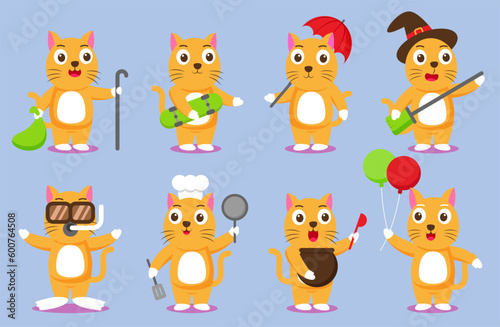 Set of animal with various activity for graphic design vector