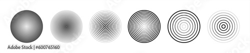 Set of concentric circles isolated on a white background. Concentric circulation. Vector illustration 10 eps.