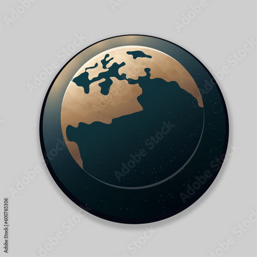 Illustration with abstract pattern on the planet, continents, Earth, vector 