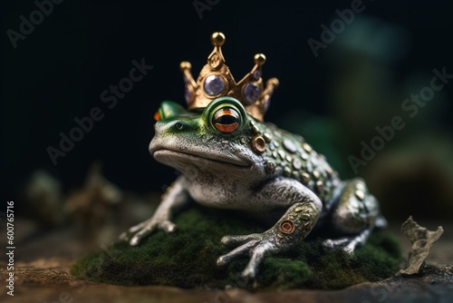 Idea of a prince turned into a frog. Generative AI