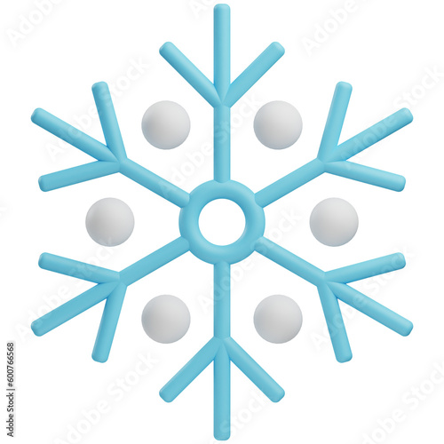 snowflake 3d illustration with transparent background