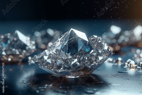 3D illustration of nanodiamonds, diamonds with a size under 1 μm. Generative AI photo