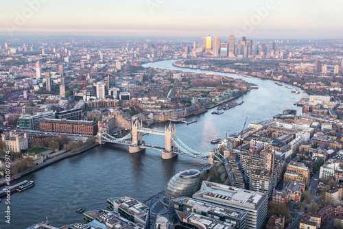 Fototapeta Naklejka Na Ścianę i Meble -  Sunset in London from panoramic point, UK.