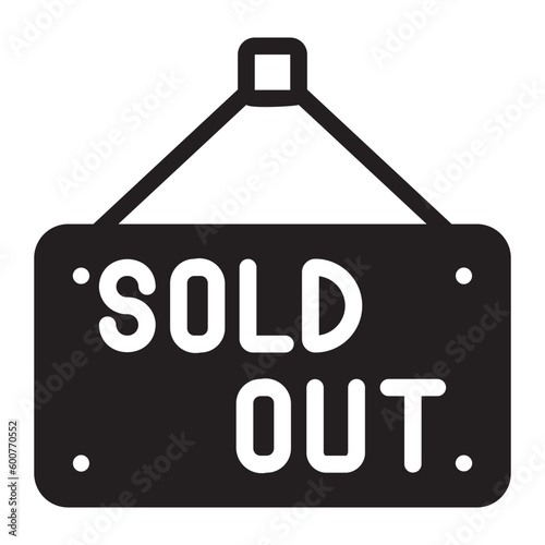 sold out glyph icon