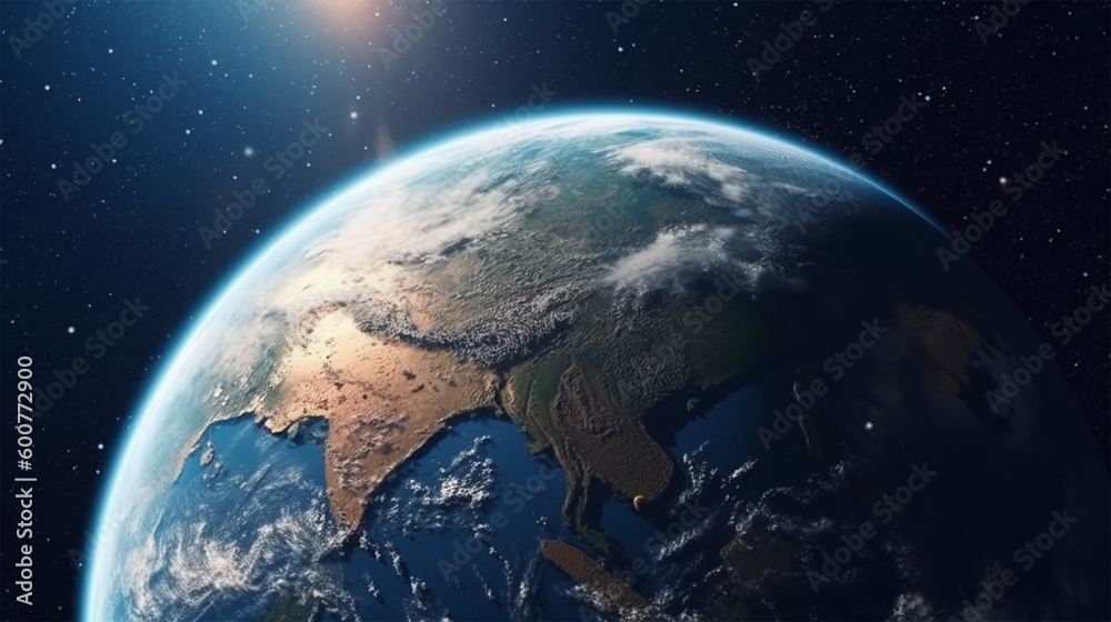 Obraz premium Abstract planets and space background , Generative AI.