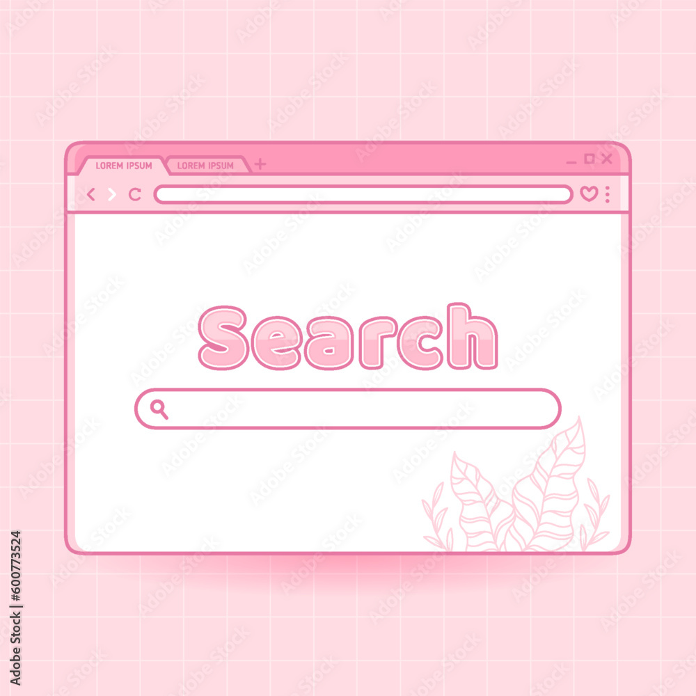 cute browser element with search engine interface bar template
