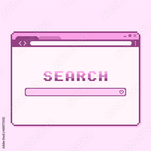 pixel browser element with search engine interface bar template
