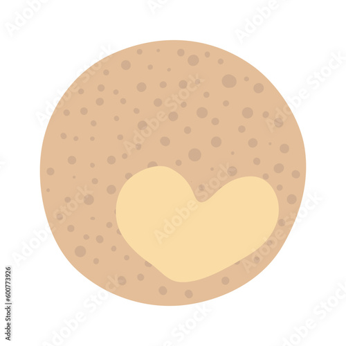 Planet Pluto hand drawn cartoon illustration. Flat style design, isolated vector. Kids print element, astronomy, astrology, celestial body, Solar system, space travel, cosmos, science fiction