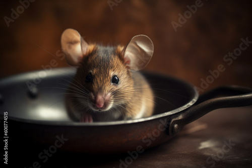 cute mouse in the pot