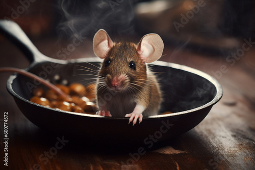cute mouse in the pot